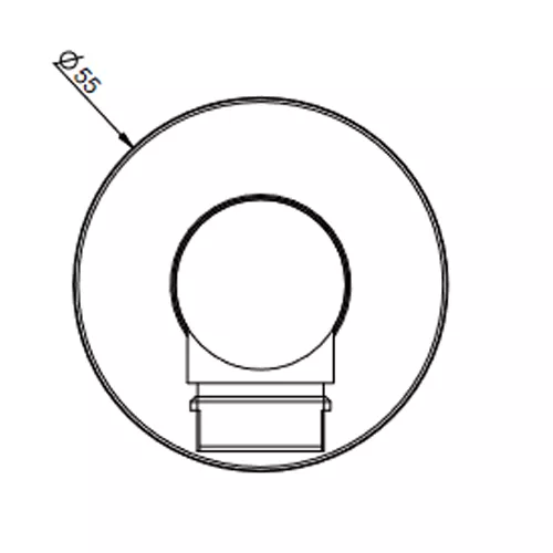 Gessi Emporio Wandanschluss- Bogen rund D: 55 mm mit Halter, schwarz XL