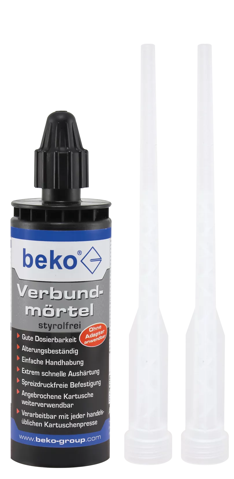 beko Verbundmörtel-SET: 1 x VBM 165 ml, 2 x Zwangsmischer
