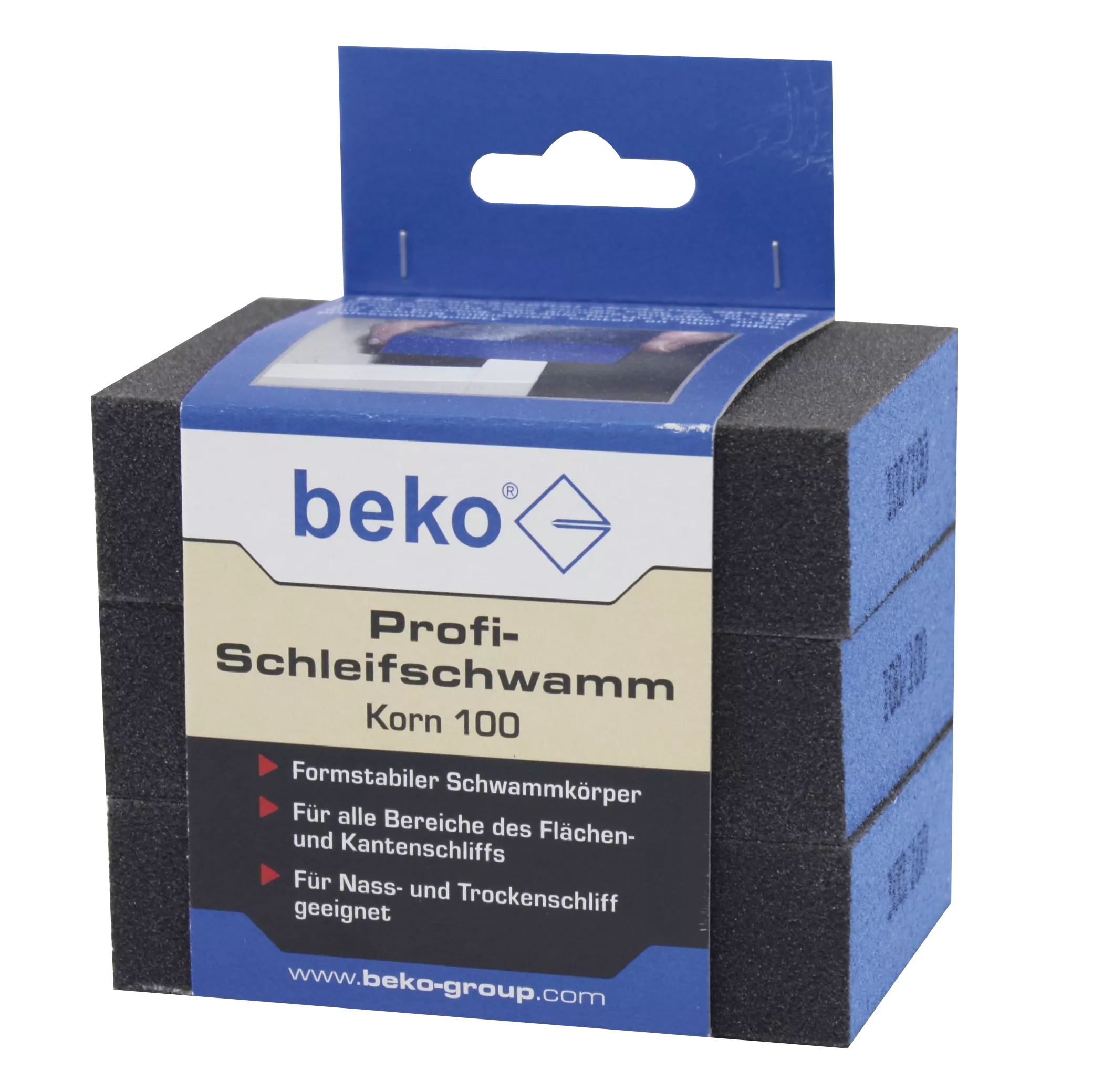beko Profi-Schleifschwamm 3er-Set, Korn 100 DE/IT/FR/PL/EN