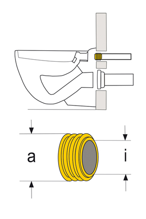 HAAS Gummi-Spülrohrverbinder, schwarz, geeignet für Spülkastenrohre 44 mm in Ve