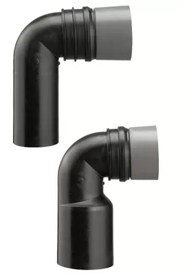 Wand-WC-Bogen PE-HD 90mm 90 Grad für senkrechte Montage für Kombifix/Sanbloc