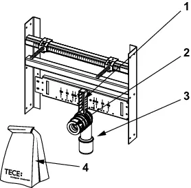 TECE-Waschtischträger für Einbau in Metall-/Holzständerwände