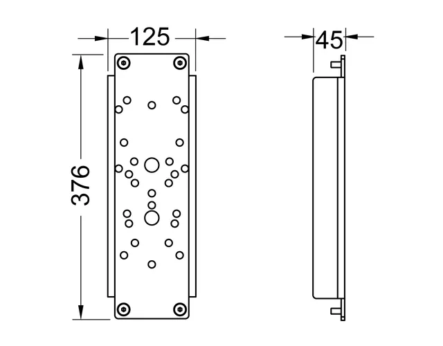 TECEprofil Stahlplattenset zur Aufnahme von Stützklappgriffen A