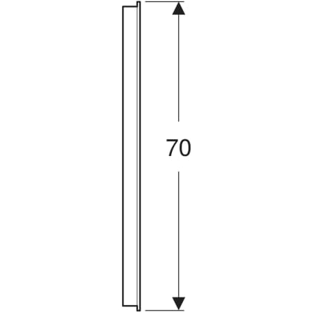 Geberit Option Basic Square Lichtspiegel Beleuchtung oben, 40x70x3cm, Aluminium elox Maßzeichnung-2