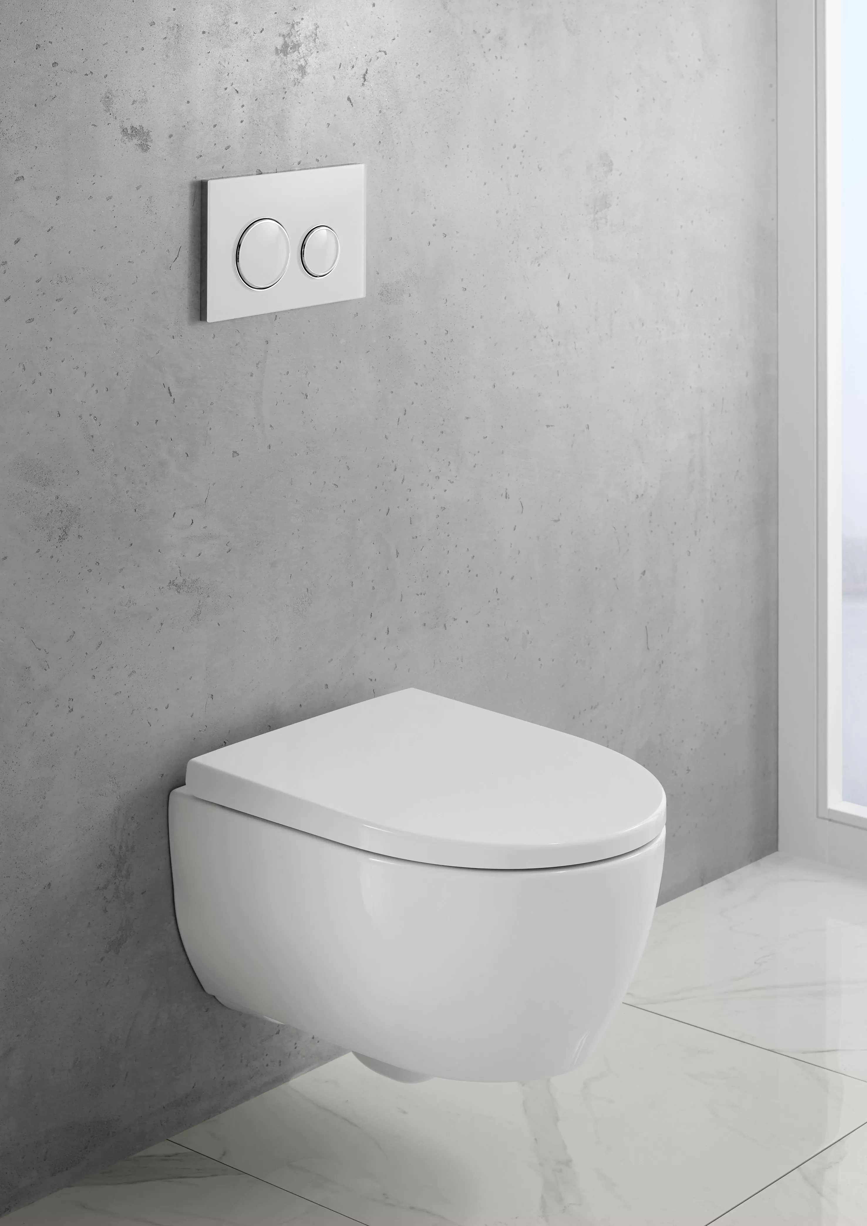 Geberit iCon Set Wand-WC Tiefspüler, geschlossene Form, Rimfree, mit WC-Sitz