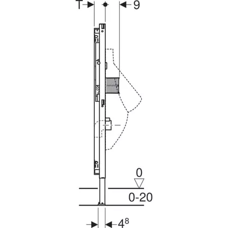Geberit Duofix Element für Urinal 112-130 cm Universal für verdeckte Urinalsteuerung4