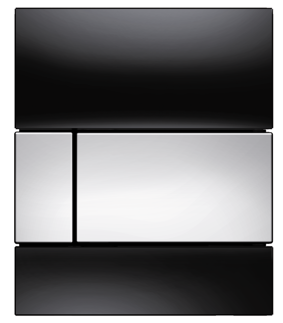 TECEsquare Urinal-Betätigungsplatte mit Kartusche Glas schwarz glänzend Taste Chrom glänzend