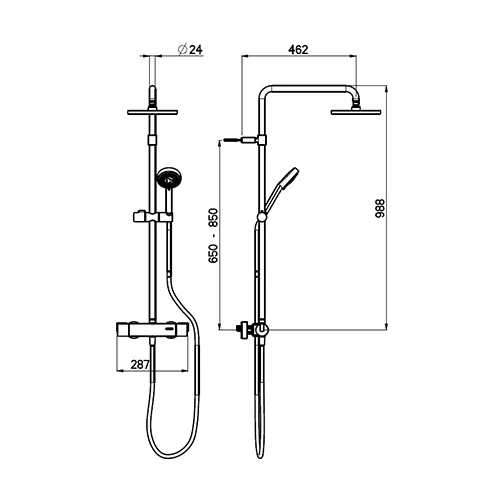 NIKLES Duschsystem Techno mit Thermostat Handbrause Schlauch