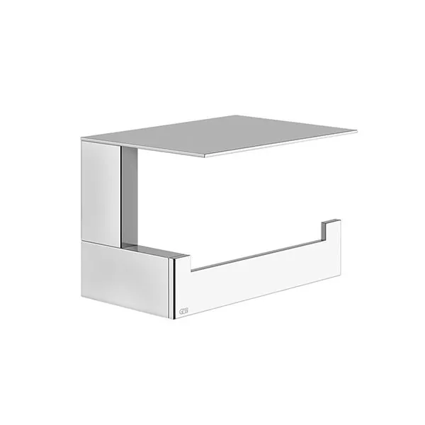 GESSI Rettangolo WC-Papierrollenhalter mit Deckel, Wandmontage Metall Schwarz