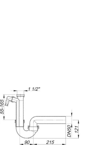 Dallmer Röhren-Siphon 100/1 SL, 1 1/2" x DN 50