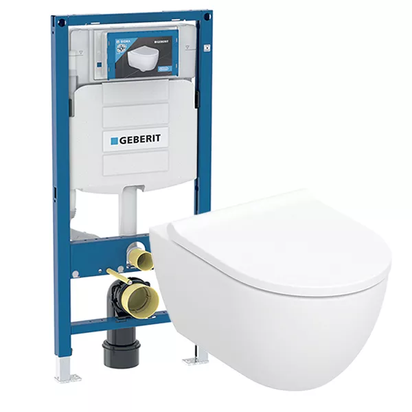 Geberit Acanto Set WWC mit WC-Sitz und Wand-WC-Montageelement Duofix