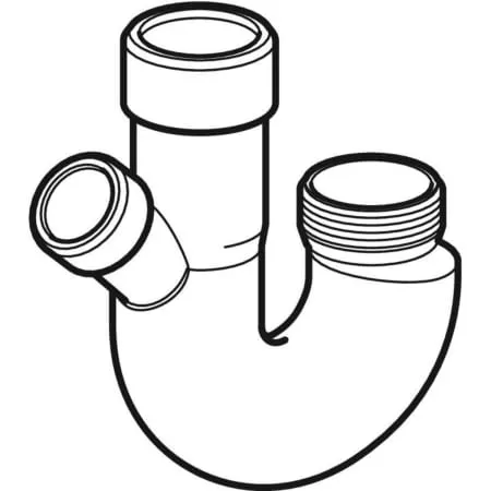 Geberit Doppelkammersiphon 40mm weiss Anschluss von Waschmaschine/Geschirrspüler