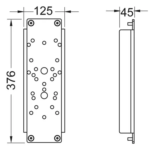 TECEprofil Stahlplattenset zur Aufnahme von Stützklappgriffen A