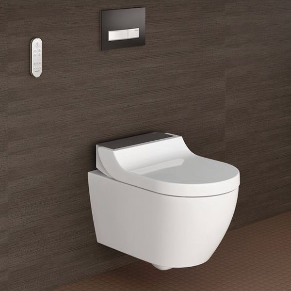 Geberit AquaClean Tuma Comfort WC-Komplettanlage Wand-WC, mit KeraTect, Edelstahl gebürstet
