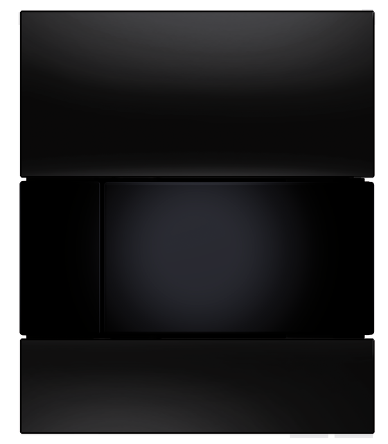 TECEsquare Urinal-Betätigungsplatte mit Kartusche,Glas schwarz glänzend Taste schwarz glänzend