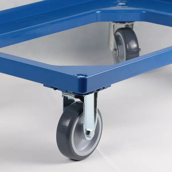 Transportroller Kunststoff Blau mit 4 Leichtlauf-Lenkrollen