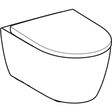 Geberit iCon Set Wand-WC Tiefspüler, geschlossene Form, Rimfree, mit WC-Sitz