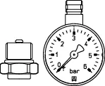 TECEfloor IK-HKV Manometer mit Montageventil