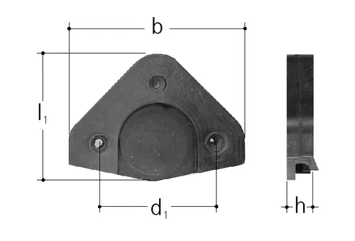 Sanipex Schallschutzelement 5409 aus Gummi zu Armaturenanschluss 61 x 44 mm