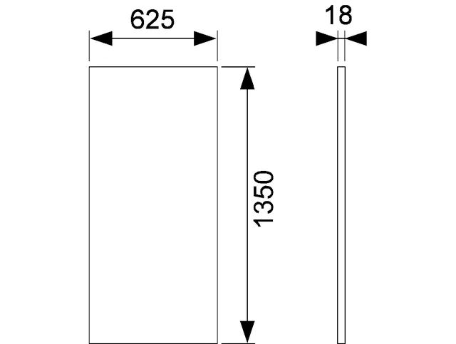 TECEprofil Paneelplatte Gips-KT 1350 x 625 x 18 mm Feuchtraum