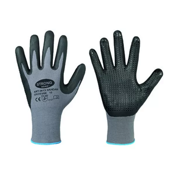 TRINNITY Handschuhe mit Nitrilbeschichtung mit Feinstrickbund grau/sw