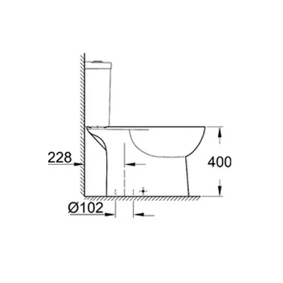 Grohe Bau Keramik Stand-Tiefspül-WC ohne Spülkasten alpinweiß