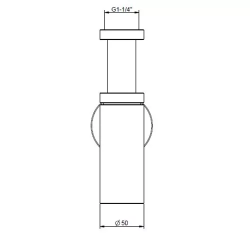 Gessi 01377149 Design-Siphon rund11/4x 32mm L:max.325mm H:65-125mm finox FONTTSES