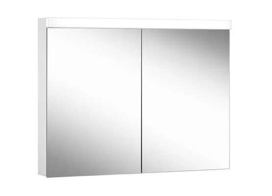 TRINNITY LED-Spiegelschrank | 2 TRSPS100 Aluminium | - türig 1000 | weiß beschichtet mm