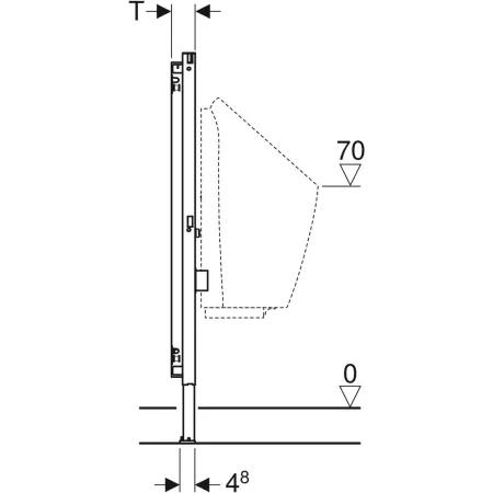 GEBERIT Duofix Element für Urinal 112-130 cm Universal für AP-Druckspüler4