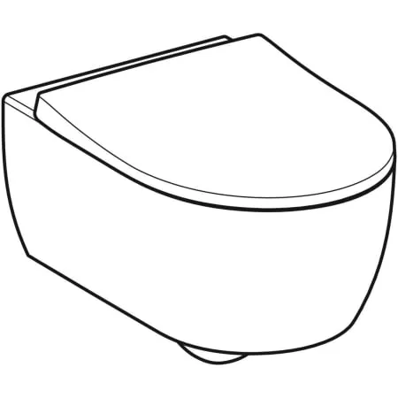 Geberit iCon Set Wand-WC mit WC-Sitz, Rimfree Tiefspüler, geschlossenes Hahnloch Form, weiß