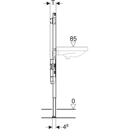 Geberit Duofix Element für WT, 130 cm, AP-Armatur, mit UP-GV4